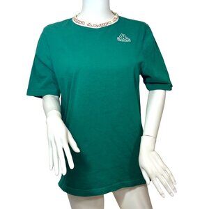 Kappa 222 Banda Coen Women’s Green T-Shirt M Short Sleeve Crewneck Omini Logo